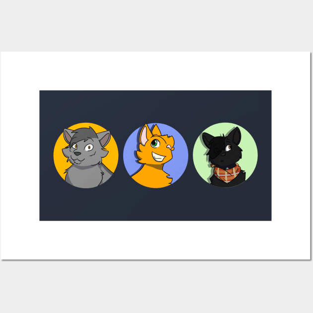 Graystripe, Firestar and Ravenpaw Wall Art by ember_dino